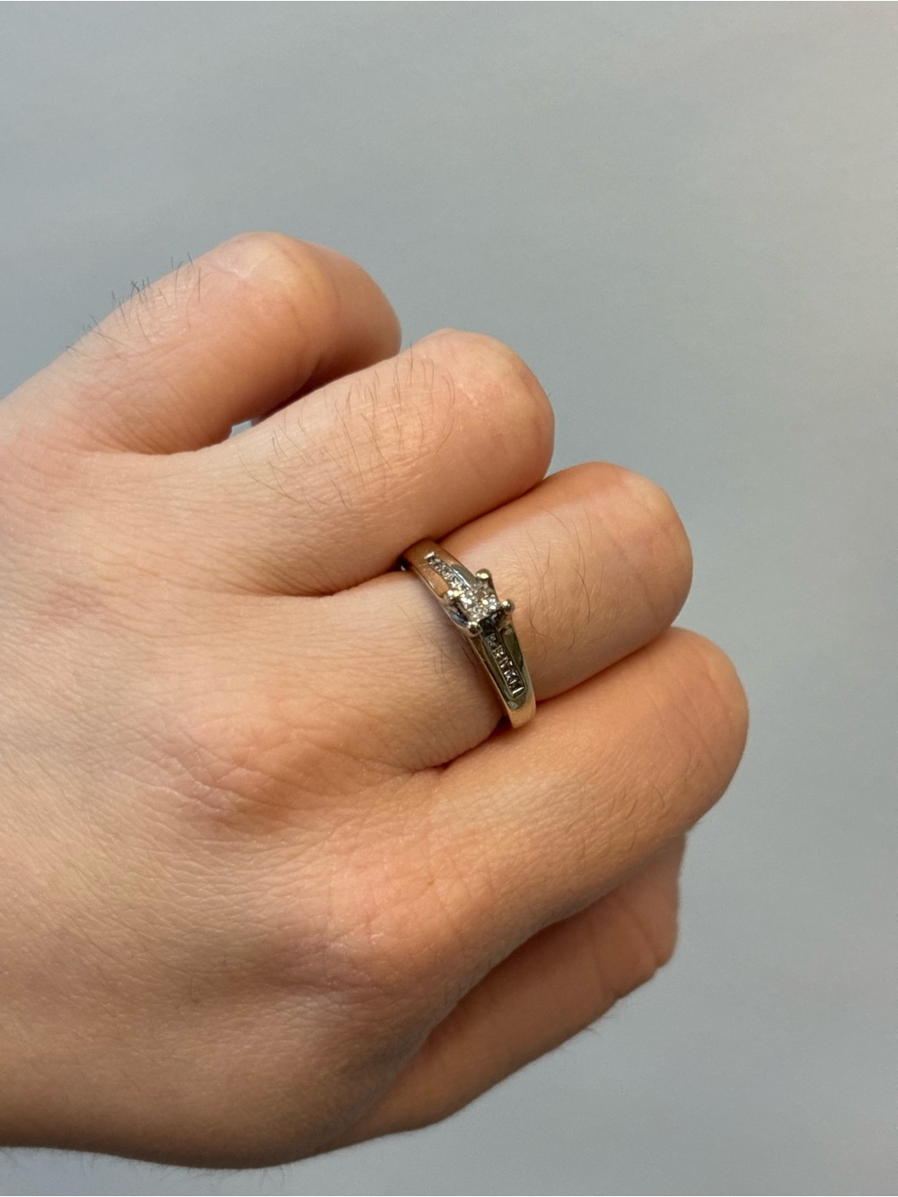 Source Unknown Gold-Tone Solitaire Accent Ring with Clear Stone